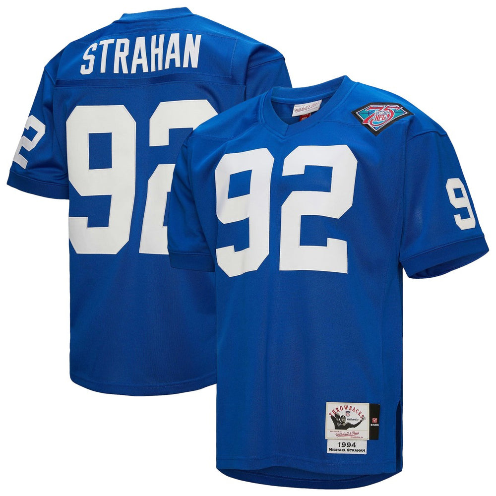 Michael Strahan New York Giants 1994 Authentic Throwback Retired Player Jersey Royal | Mitchell & Ness