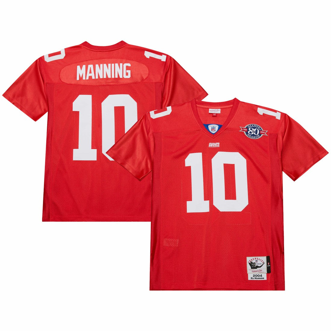 Eli Manning New York Giants 2004 Authentic Throwback Retired Player Jersey Red | Mitchell & Ness