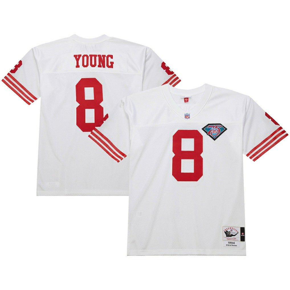 Steve Young San Francisco 49ers 1994 Authentic Throwback Retired Player Jersey White | Mitchell & Ness