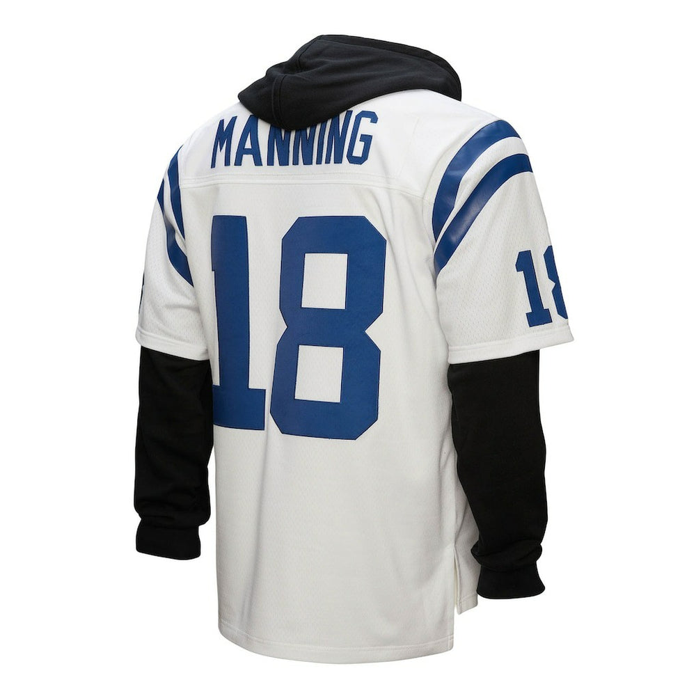 Peyton Manning Indianapolis Colts Player Name & Number Hoodie Legacy Jersey White | Mitchell & Ness