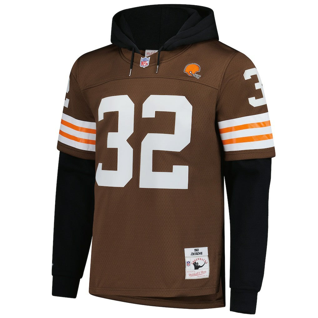Jim Brown Cleveland Browns Player Name & Number Hoodie Legacy Jersey Brown | Mitchell & Ness