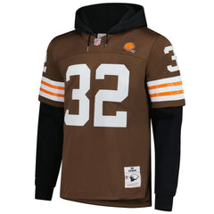 Jim Brown Cleveland Browns Player Name & Number Hoodie Legacy Jersey Brown | Mitchell & Ness