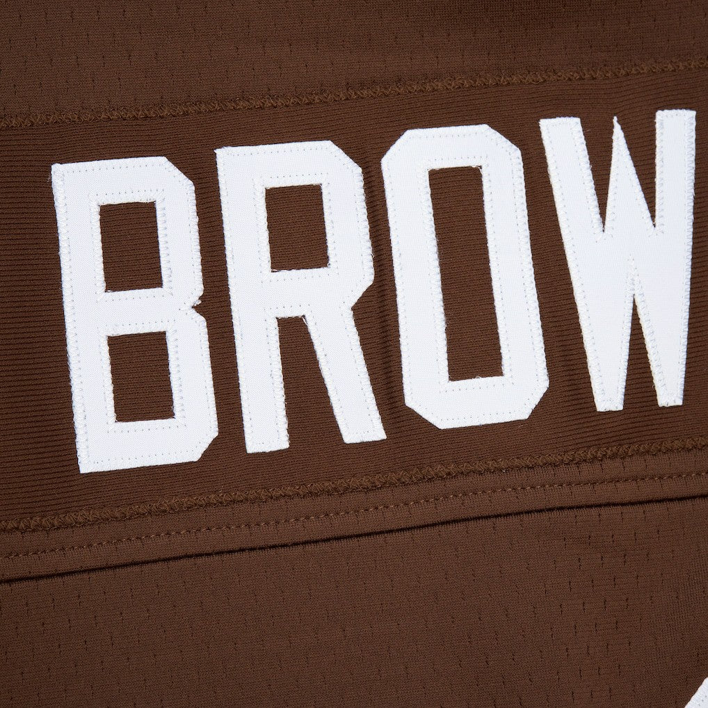 Jim Brown Cleveland Browns Player Name & Number Hoodie Legacy Jersey Brown | Mitchell & Ness