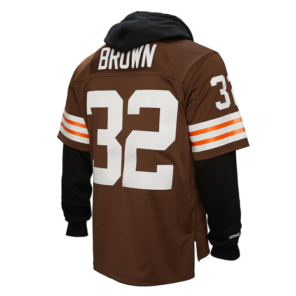 Jim Brown Cleveland Browns Player Name & Number Hoodie Legacy Jersey Brown | Mitchell & Ness