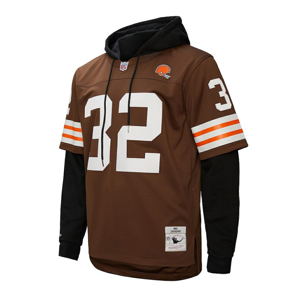 Jim Brown Cleveland Browns Player Name & Number Hoodie Legacy Jersey Brown | Mitchell & Ness