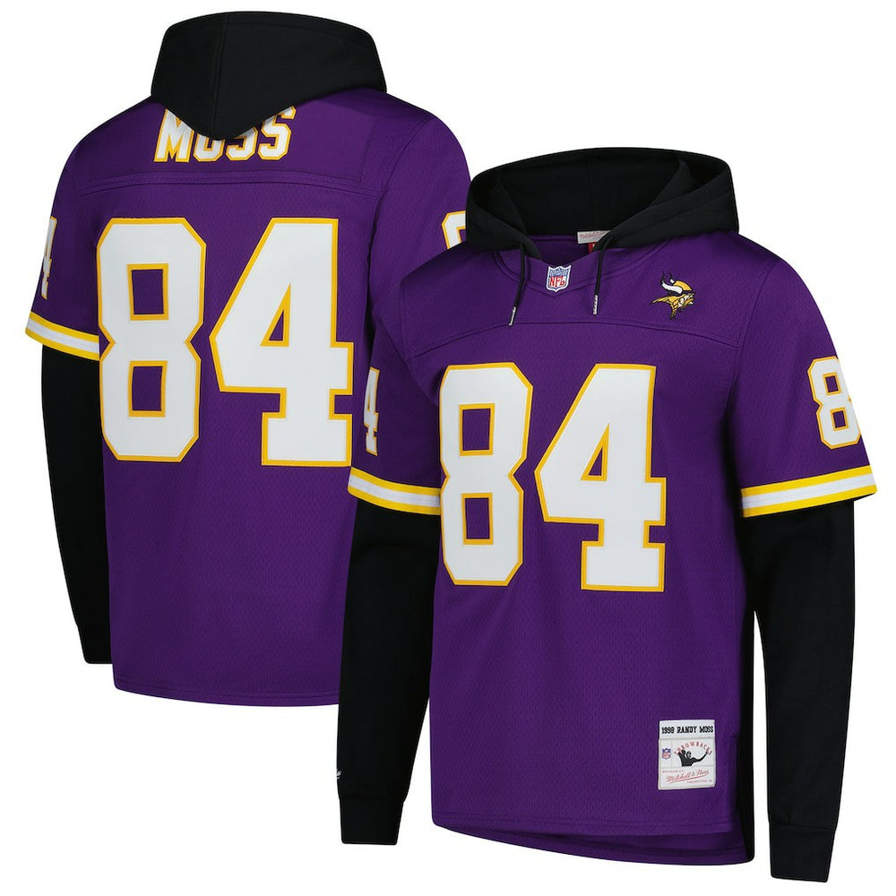 Randy Moss Minnesota Vikings Player Name & Number Hoodie Legacy Jersey Purple | Mitchell & Ness