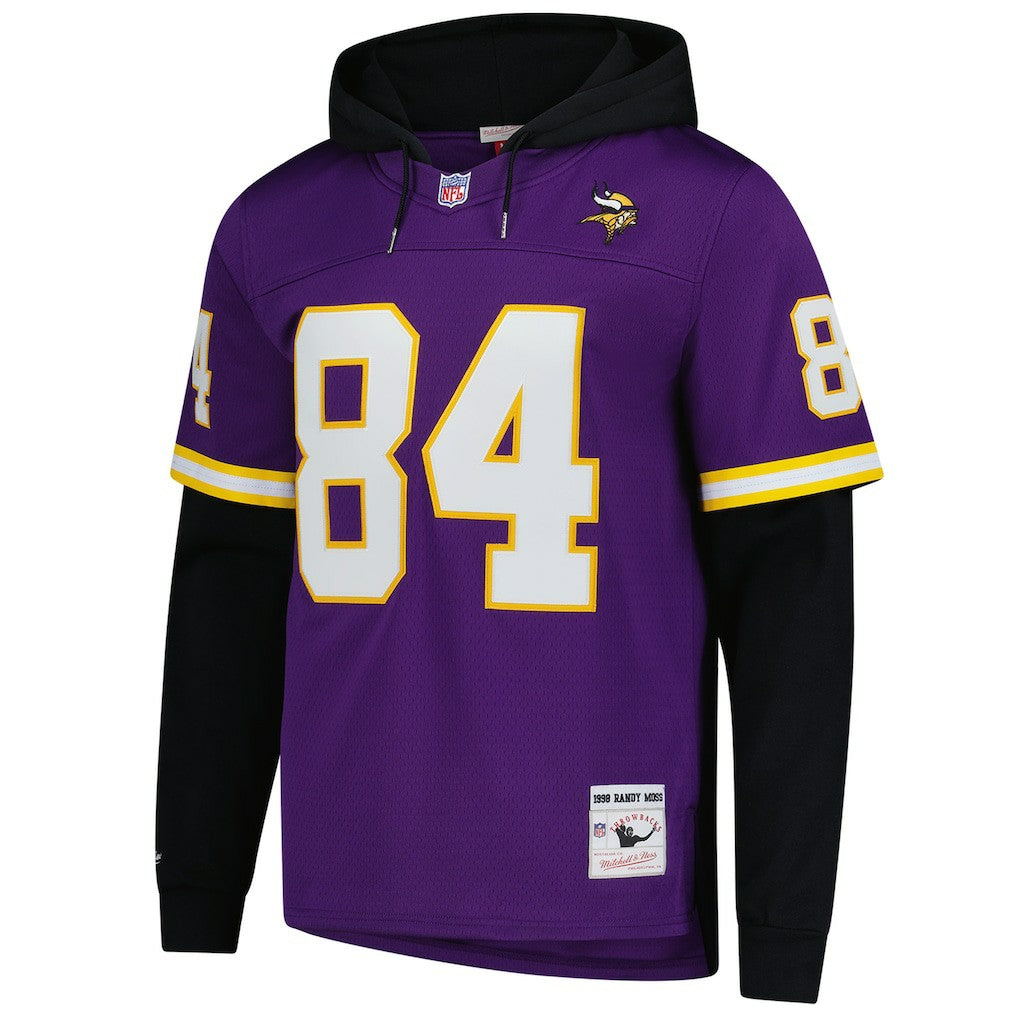Randy Moss Minnesota Vikings Player Name & Number Hoodie Legacy Jersey Purple | Mitchell & Ness