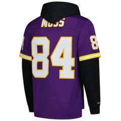 Randy Moss Minnesota Vikings Player Name & Number Hoodie Legacy Jersey Purple | Mitchell & Ness