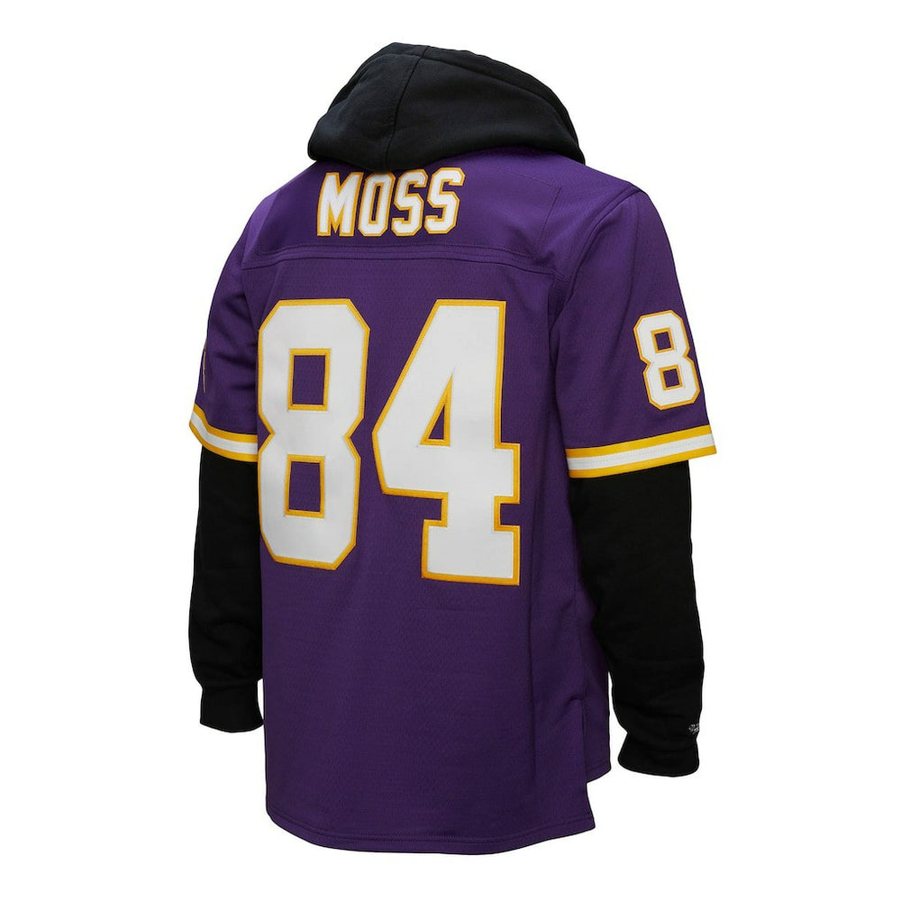Randy Moss Minnesota Vikings Player Name & Number Hoodie Legacy Jersey Purple | Mitchell & Ness
