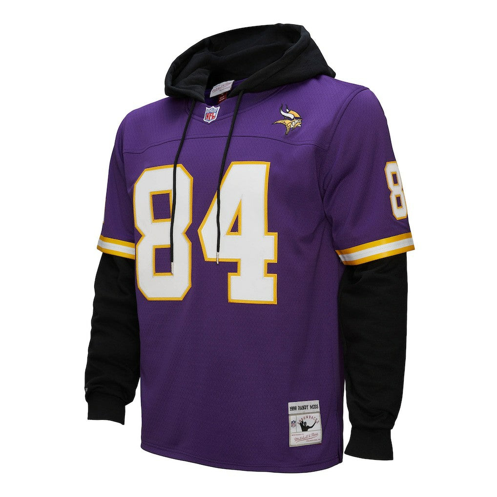 Randy Moss Minnesota Vikings Player Name & Number Hoodie Legacy Jersey Purple | Mitchell & Ness
