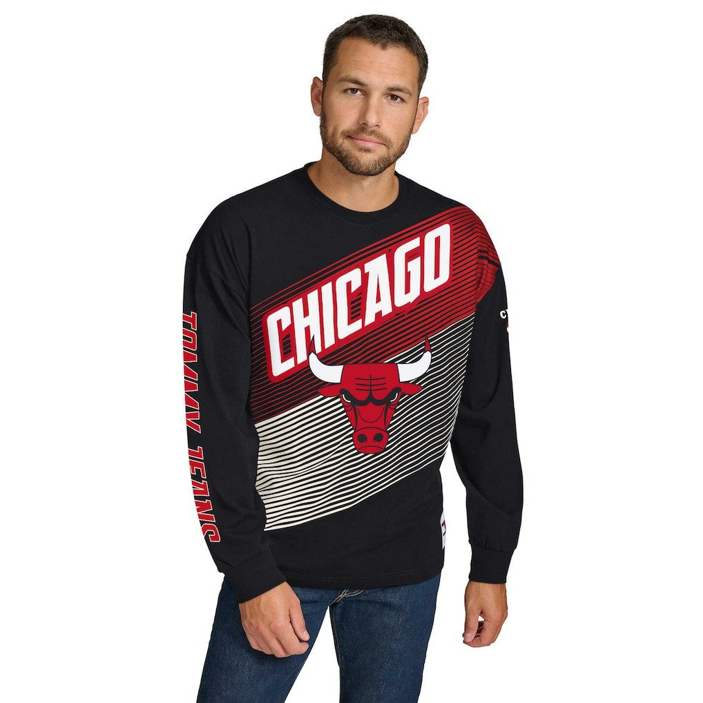 Chicago Bulls Tommy Jeans Lucas Long Sleeve T-Shirt Black - NBA