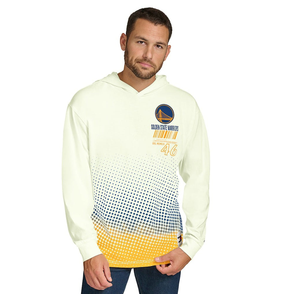 Golden State Warriors Tommy Jeans Ben Vintage Applique Long Sleeve Hoodie T-Shirt Cream - NBA