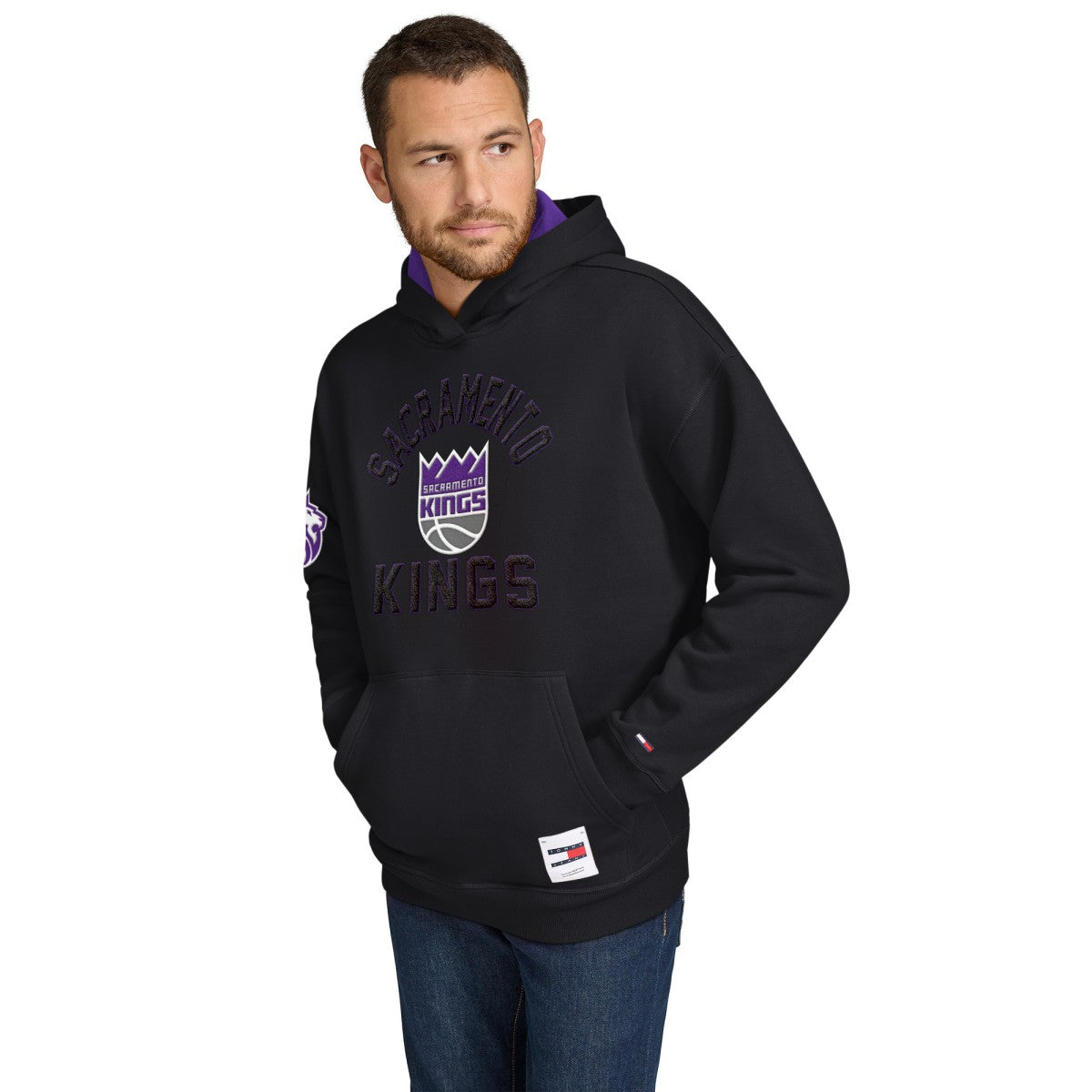 Sacramento Kings Tommy Jeans Sebastian Pullover Hoodie Black - NBA