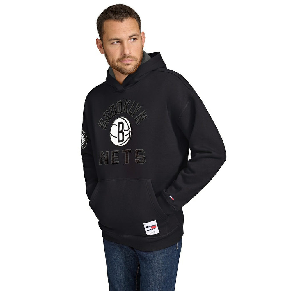Brooklyn Nets Tommy Jeans Sebastian Pullover Hoodie Black - NBA