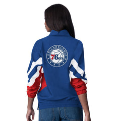 Philadelphia 76ers Starter Women's Renegade Oxford Half-Zip Jacket Royal - NBA