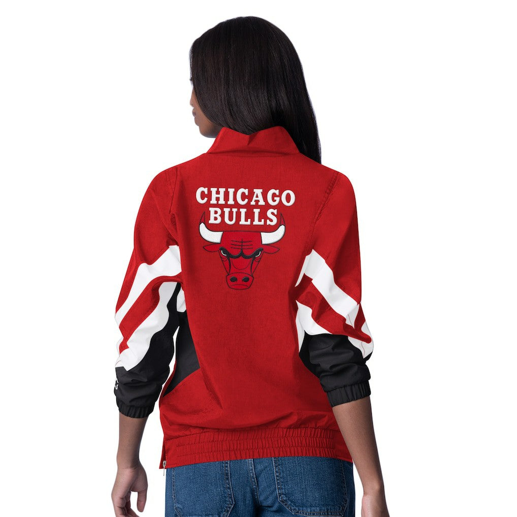 Chicago Bulls Starter Women's Renegade Oxford Half-Zip Jacket Red - NBA