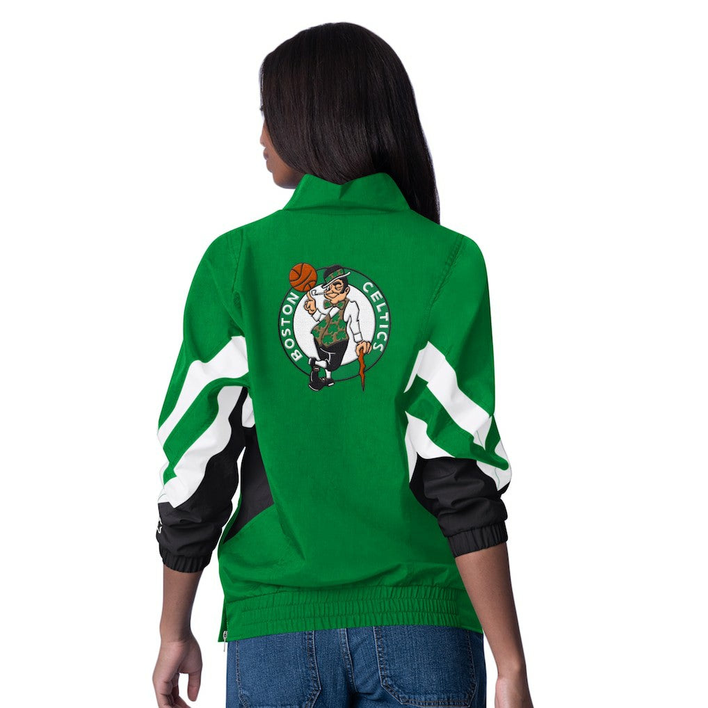 Boston Celtics Starter Women's Renegade Oxford Half-Zip Jacket Kelly Green - NBA
