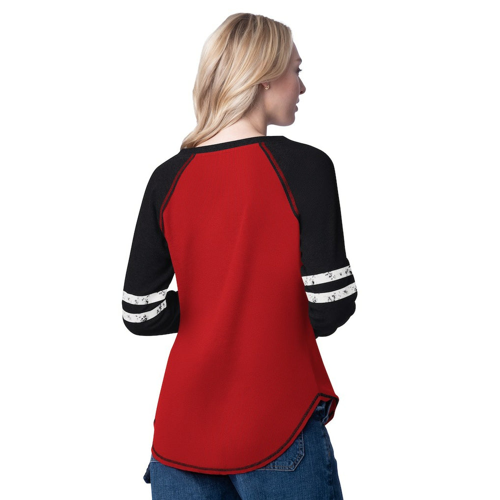 Chicago Bulls G-III 4Her by Carl Banks Women's Winner Waffle Knit Thermal Long Sleeve Tri-Blend T-Shirt Red/Black - NBA