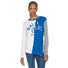 Dallas Mavericks Tommy Jeans Women's Amelia Color Blocked Long Sleeve T-Shirt White/Blue - NBA