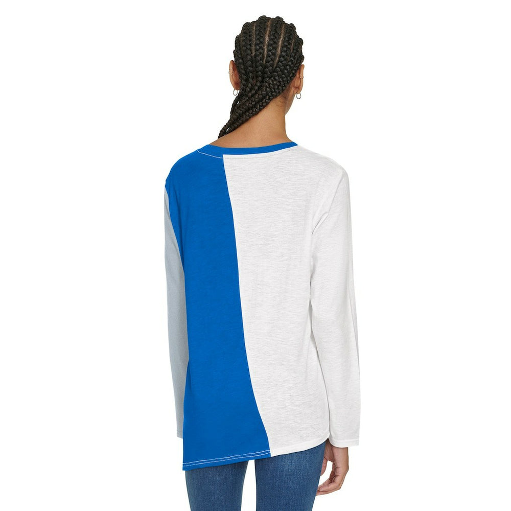Dallas Mavericks Tommy Jeans Women's Amelia Color Blocked Long Sleeve T-Shirt White/Blue - NBA