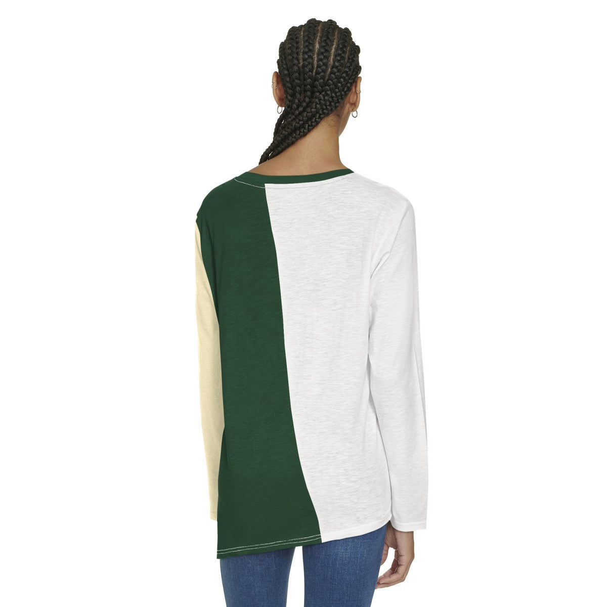 Milwaukee Bucks Tommy Jeans Women's Amelia Color Blocked Long Sleeve T-Shirt White/Hunter Green - NBA