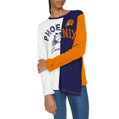 Phoenix Suns Tommy Jeans Women's Amelia Color Blocked Long Sleeve T-Shirt White/Purple - NBA