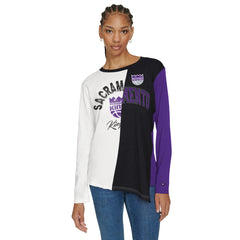 Sacramento Kings Tommy Jeans Women's Amelia Color Blocked Long Sleeve T-Shirt White/Black - NBA
