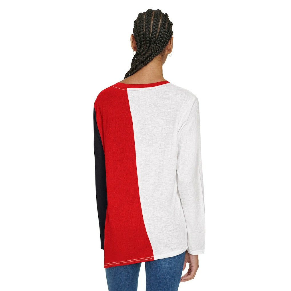Chicago Bulls Tommy Jeans Women's Amelia Color Blocked Long Sleeve T-Shirt White/Red - NBA