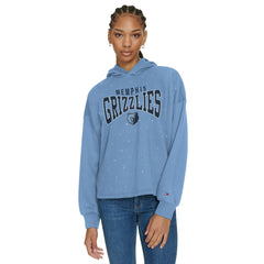 Memphis Grizzlies Tommy Jeans Women's Stella Cropped Pullover Hoodie Light Blue - NBA