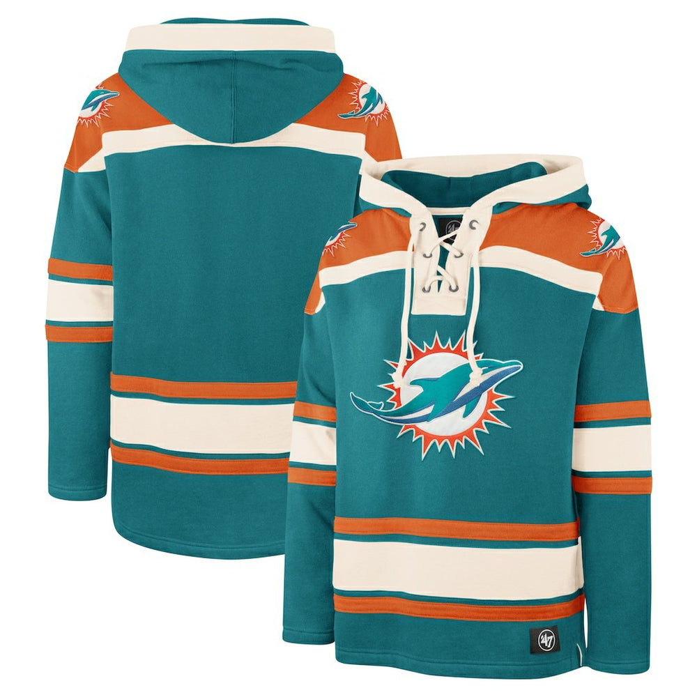 Miami Dolphins '47 Superior Lacer Pullover Hoodie Aqua | 47 brand