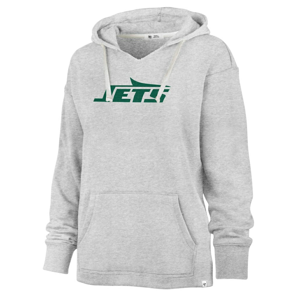 New York Jets '47 Women's Premier Kennedy V-Neck Pullover Hoodie Gray | 47 brand