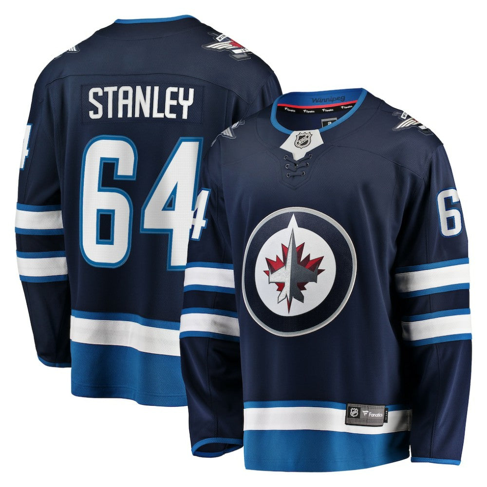 Logan Stanley Winnipeg Jets Fanatics Home Premier Breakaway Player Jersey - Navy - NHL