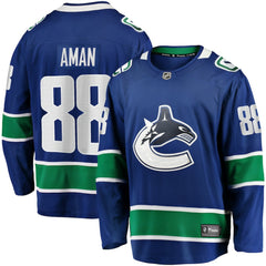 Nils Aman Vancouver Canucks Fanatics Home Premier Breakaway Player Jersey - Blue - NHL