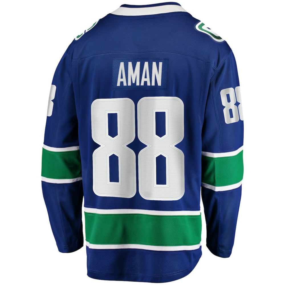 Nils Aman Vancouver Canucks Fanatics Home Premier Breakaway Player Jersey - Blue - NHL