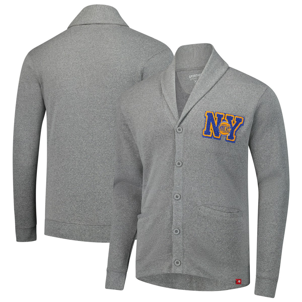 New York Knicks Sportiqe Unisex Henshaw Full-Button Cardigan Sweater Heather Gray - NBA