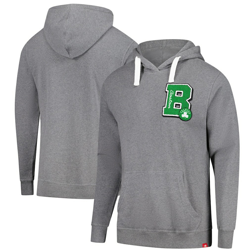Boston Celtics Sportiqe Unisex Varsity Collection Blake Pullover Hoodie Heather Gray - NBA