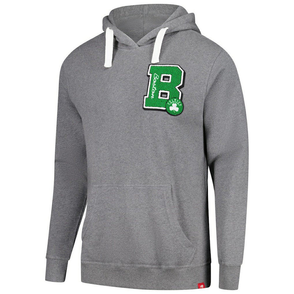 Boston Celtics Sportiqe Unisex Varsity Collection Blake Pullover Hoodie Heather Gray - NBA
