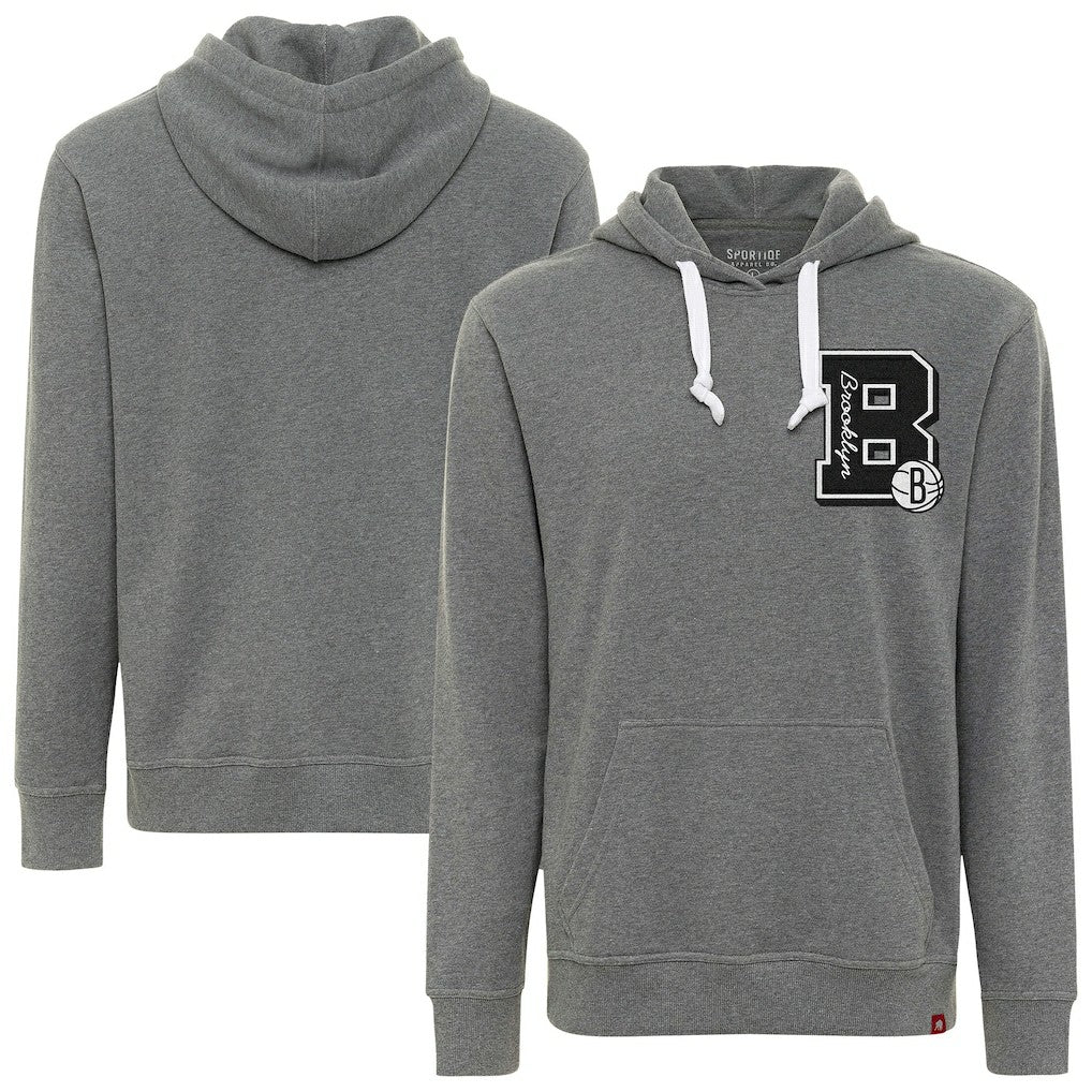 Brooklyn Nets Sportiqe Unisex Varsity Collection Blake Pullover Hoodie Heather Gray - NBA
