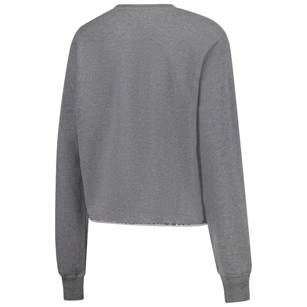 Los Angeles Lakers Sportiqe Women's Varsity Collection Kacey Cropped Pullover Sweatshirt Heather Gray - NBA