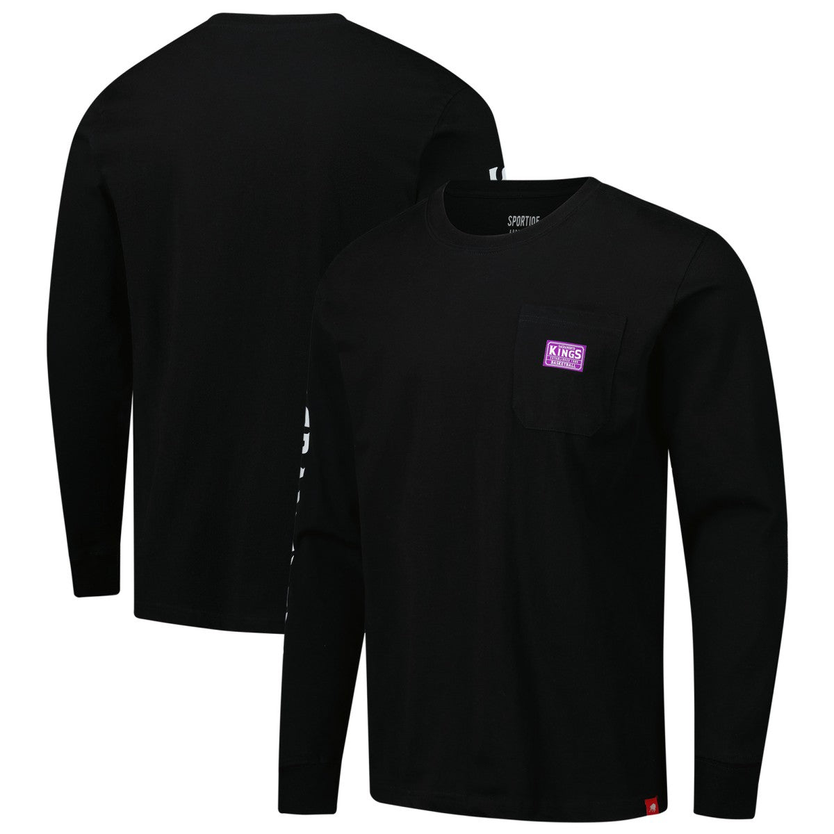 Sacramento Kings Sportiqe Unisex Wales Heavyweight Pocket Long Sleeve T-Shirt Black - NBA