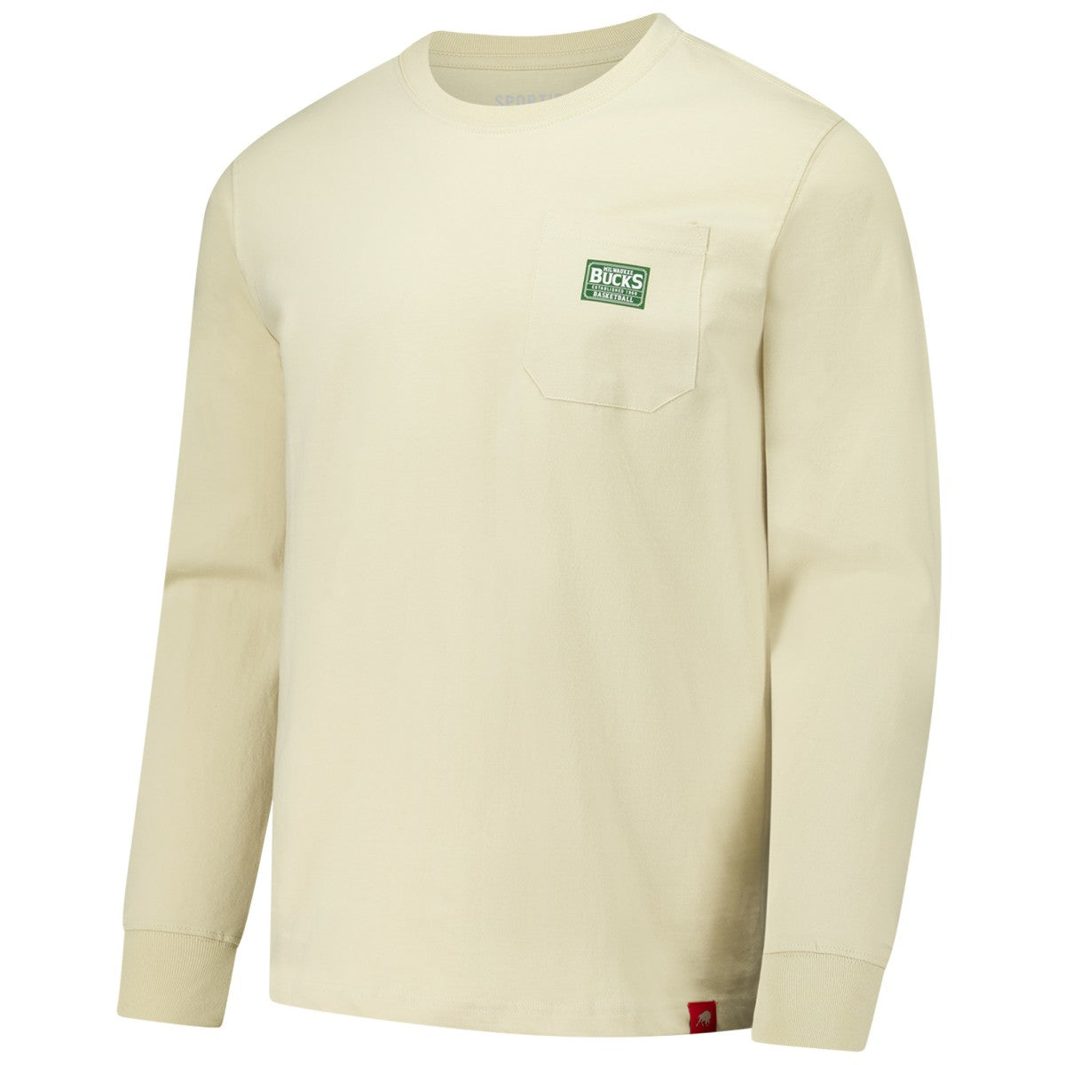Milwaukee Bucks Sportiqe Unisex Wales Heavyweight Pocket Long Sleeve T-Shirt Cream - NBA