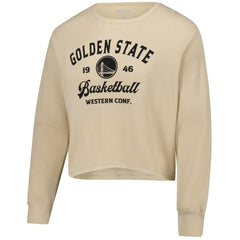Golden State Warriors Sportiqe Unisex High Country Collection Cullen Cropped Waffle Knit Long Sleeve T-Shirt Cream - NBA