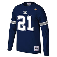 Deion Sanders Dallas Cowboys Retired Player Name & Number Long Sleeve Top Navy | Mitchell & Ness