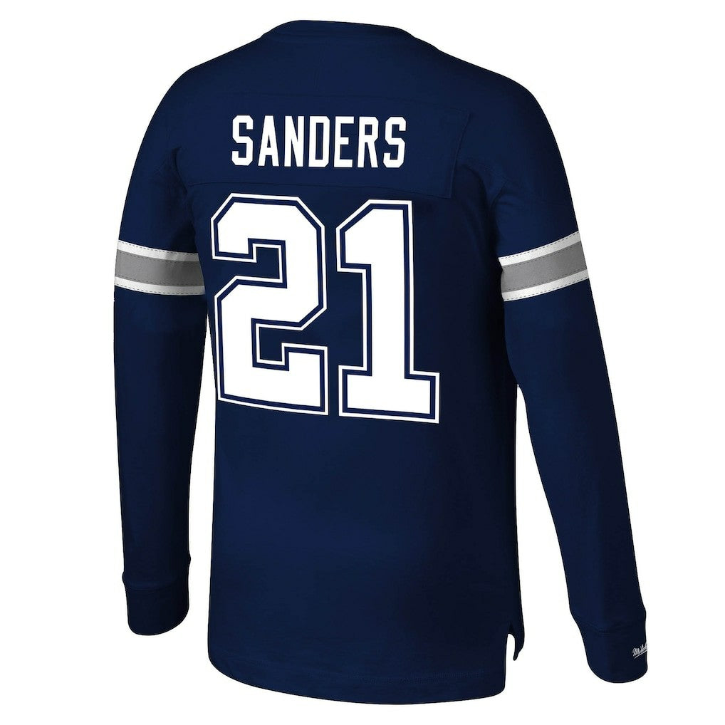 Deion Sanders Dallas Cowboys Retired Player Name & Number Long Sleeve Top Navy | Mitchell & Ness