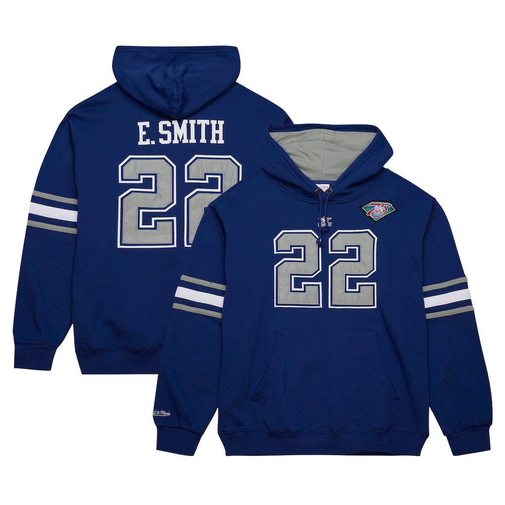 Emmitt Smith Dallas Cowboys Retired Player Name & Number Pullover Hoodie Navy | Mitchell & Ness