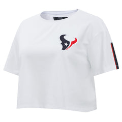Houston Texans Pro Standard Women's Away Cropped Boxy T-Shirt White | NFL