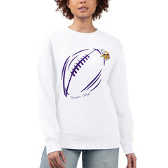 Minnesota Vikings G-III 4Her by Carl Banks Women's Football Logo Graphic Fleece Tri-Blend Pullover Sweatshirt White | NFL