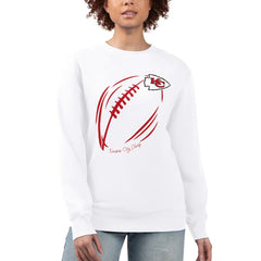 Kansas City Chiefs G-III 4Her by Carl Banks Women's Football Logo Graphic Fleece Tri-Blend Pullover Sweatshirt White | NFL
