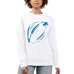 Detroit Lions G-III 4Her by Carl Banks Women's Football Logo Graphic Fleece Tri-Blend Pullover Sweatshirt White | NFL