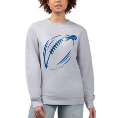 Buffalo Bills G-III 4Her by Carl Banks Women's Football Logo Graphic Fleece Tri-Blend Pullover Sweatshirt Heather Gray | NFL